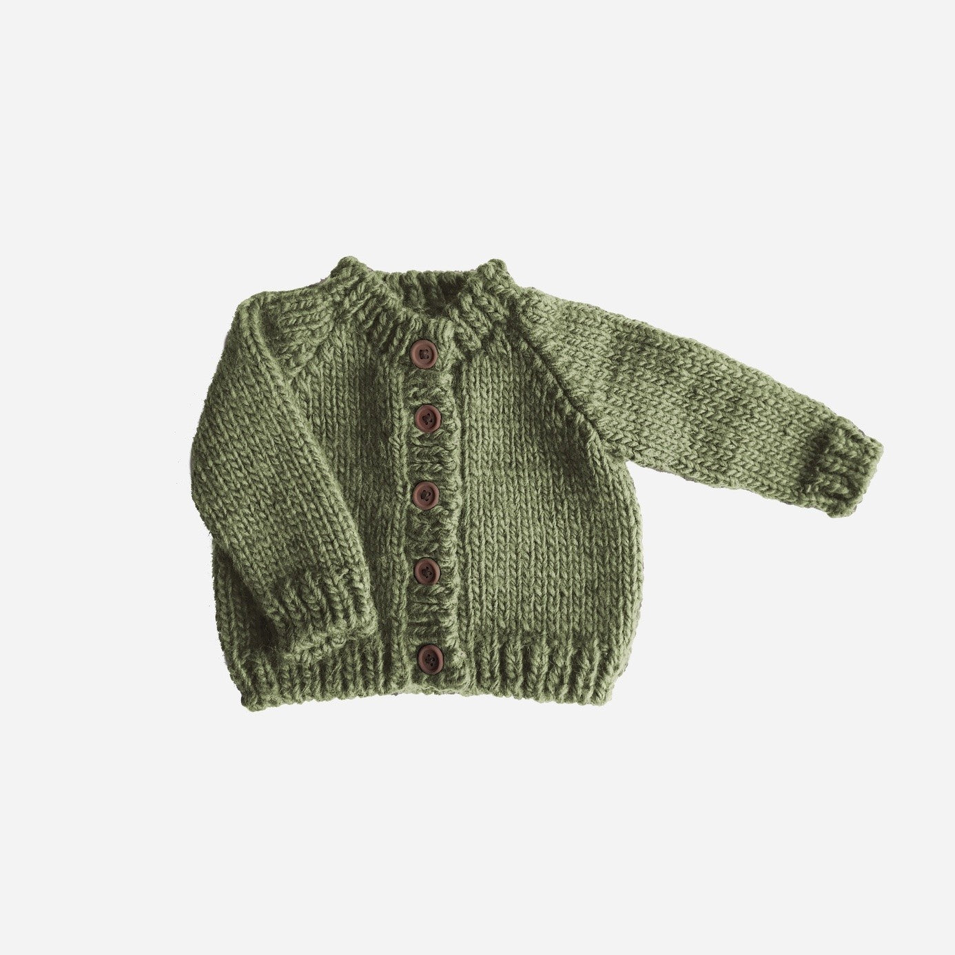 Classic Cardigan, Olive, Baby & Kids Winter Sweater, Large, 4-6yrs